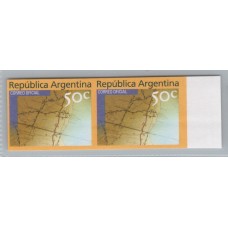 ARGENTINA 1999 GJ 2970AP PAREJA DE ESTAMPILLAS NUEVAS MINT VARIEDAD SIN DENTAR U$ 40